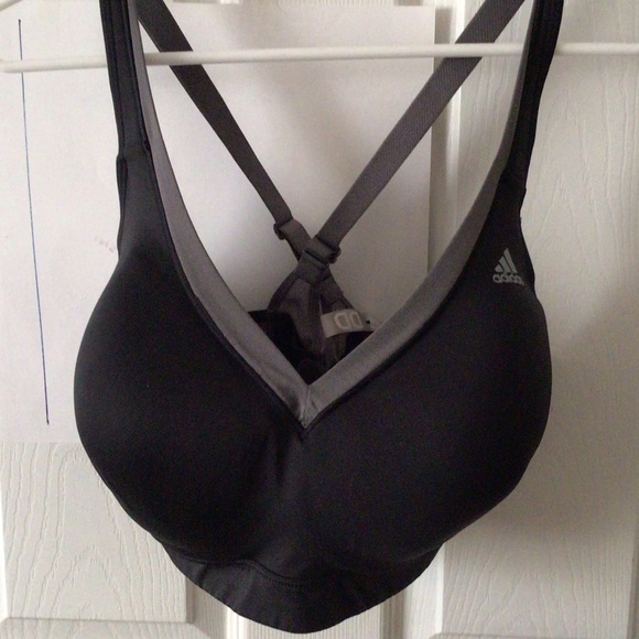 adidas Black and Gray Sports Bra - Picture 1 of 4